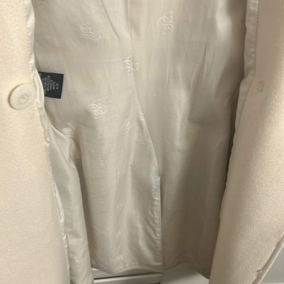 Guess off-white double-breathed belted wool-blend midi coat, size S - Picture 8 of 8